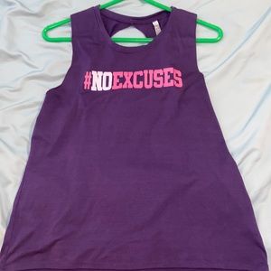 Workout tank, open back.